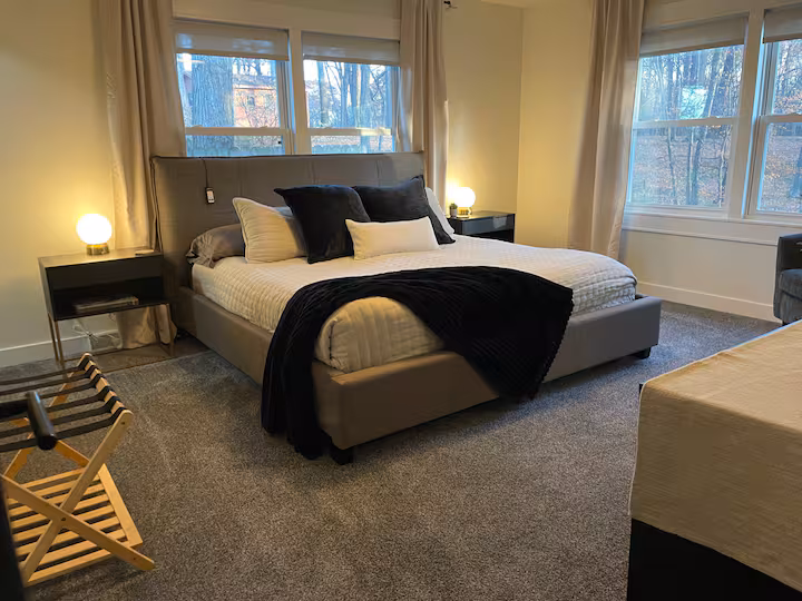 Primary bedroom at Cable Lakehouse